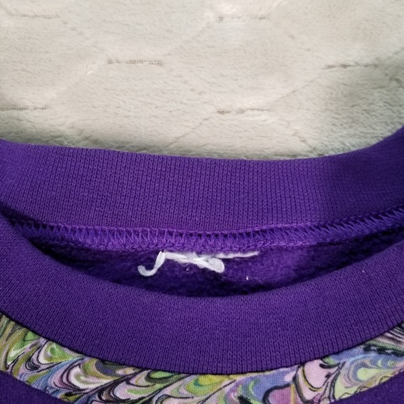 VTG Purple Embroidered Customized Grandma Sweatshirt Cut Tag Sz XL Look - Picture 6 of 11